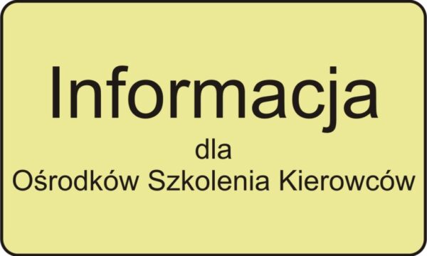 Informacja dla OSK