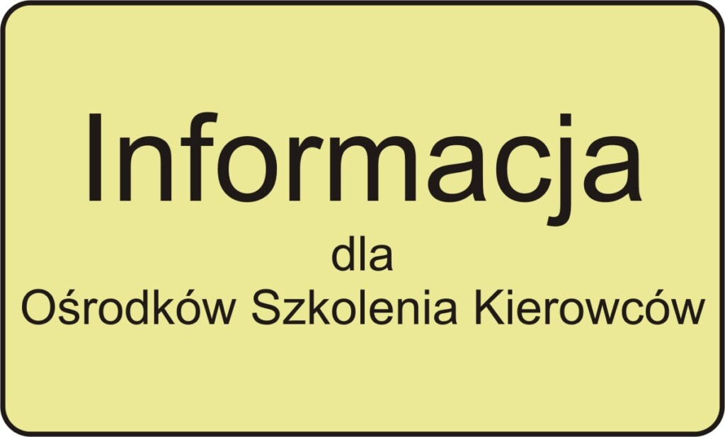 Informacja dla OSK