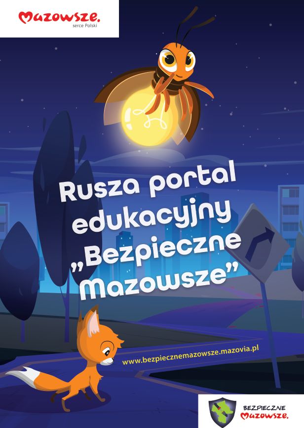 Baner dotyczący akcji "Bezpieczne mazowsze"